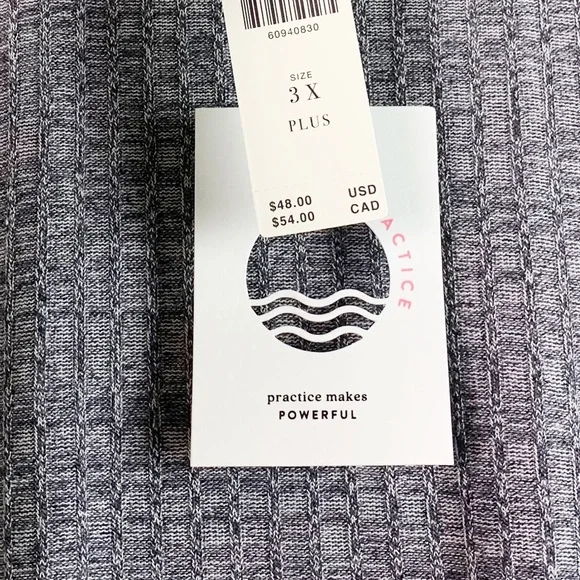 NWT Daily Practice by Anthropologie Comfy Waffle Knit Tunic Tank Top In Grey - Picture 7 of 9